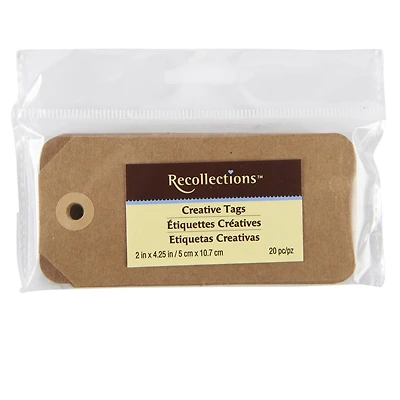 12 Packs: 20 ct. (120 total) Kraft Tags by Recollections™, 2" x 4.25"