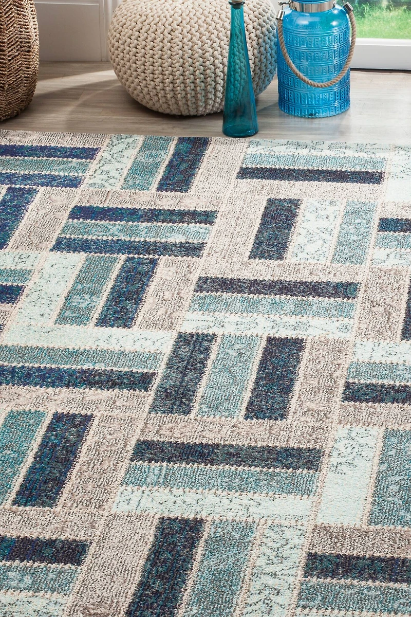 Monaco Floral Block 3' X 5' Area Rug