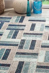 Monaco Floral Block 3' X 5' Area Rug