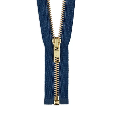 YKK 30" Crayon Blue #5 Brass Open End Zipper