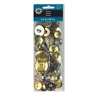 12 Pack: Gold & Silver Buttons Set by Loops & Threads®