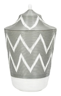 Reina Basket in Grey & White