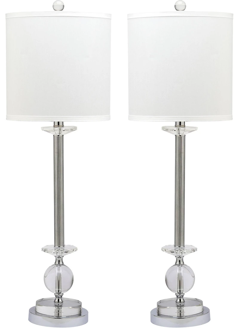 Marla Crystal Candlestick Lamp Set in Crystal