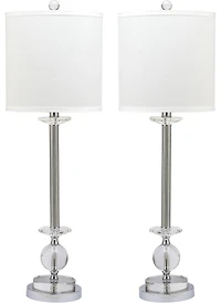 Marla Crystal Candlestick Lamp Set in Crystal
