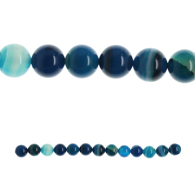 12 Pack: Aqua Dyed Mix Agate Round Beads, 12mm by Bead Landing™
