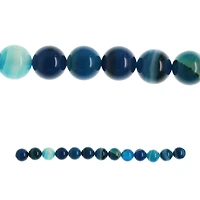12 Pack: Aqua Dyed Mix Agate Round Beads, 12mm by Bead Landing™