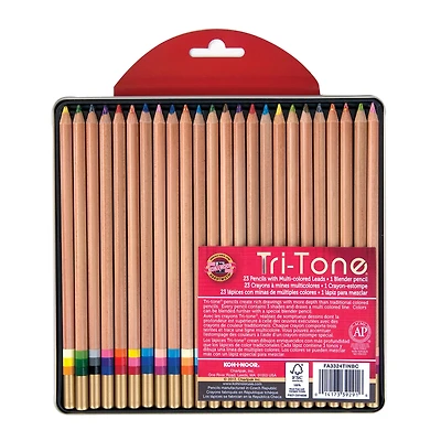 Koh-I-Noor Tri-Tone® Colored Pencil 24 Color Tin Set