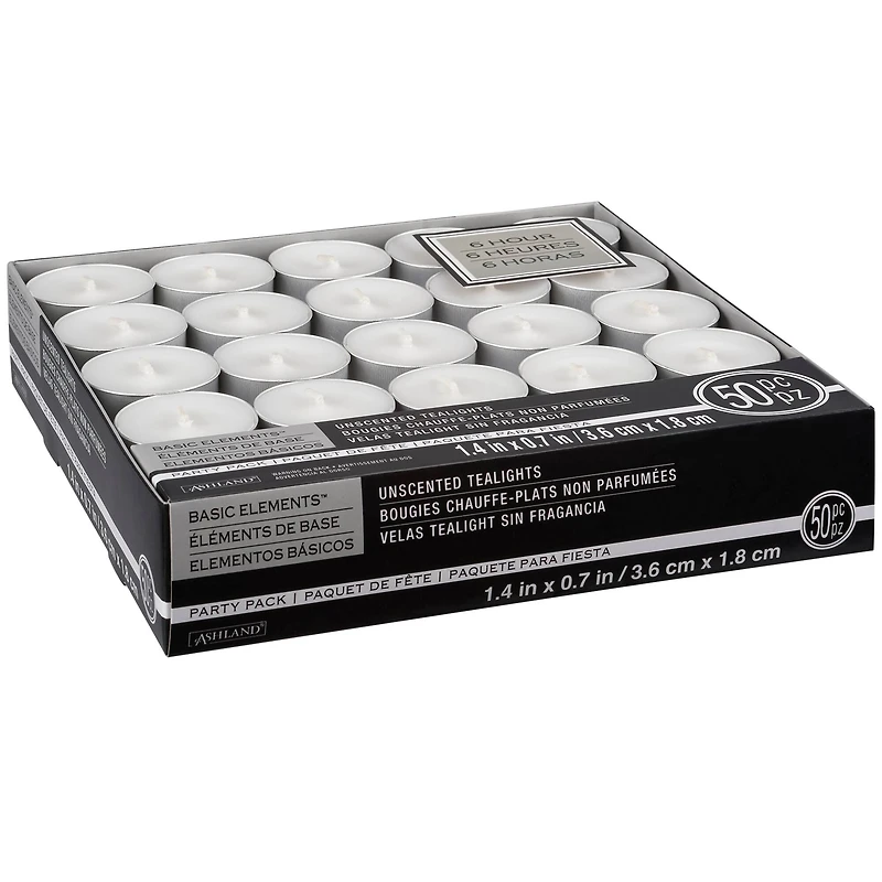 Basic Elements™ White 6-Hour Unscented Tealights By Ashland®