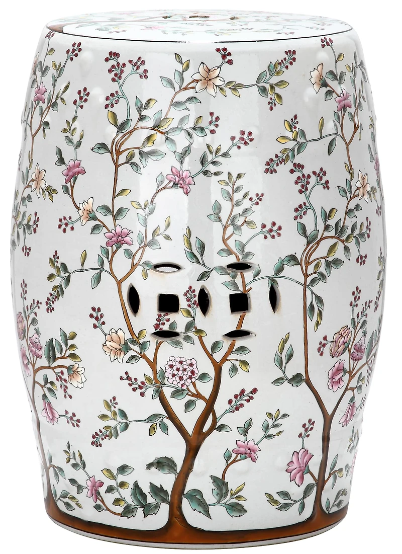 Blooming Tree Garden Stool in Flower Pattern