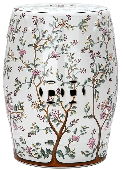 Blooming Tree Garden Stool in Flower Pattern