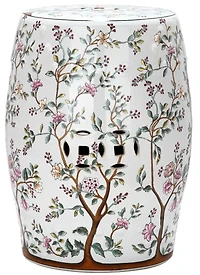 Blooming Tree Garden Stool in Flower Pattern