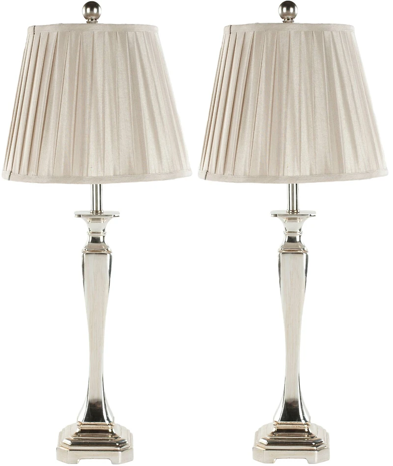 Athena Table Lamp Set in Silver