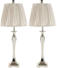 Athena Table Lamp Set in Silver