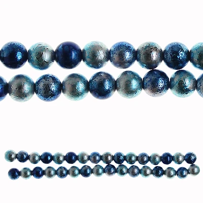 Bead Gallery® Blue Round Painted Glass Beads, 10mm