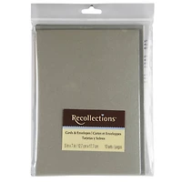 12 Packs: 10 ct. (120 total) Silver Shimmer Cards & Envelopes by Recollections™, 5" x 7"