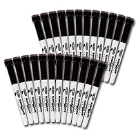 KleenSlate® Black Fine Point Dry Erase Markers with Erasers, Pack of 24