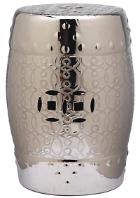 Lantana Garden Stool in Silver