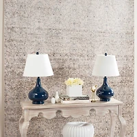 Amy Gourd Table Lamp Set in Navy