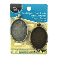 Found Objects™ Silver & Gold Oval Frame Pendants by Bead Landing™