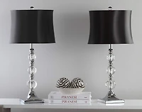 Maeve Crystal Ball Lamp Set in Blue & Black