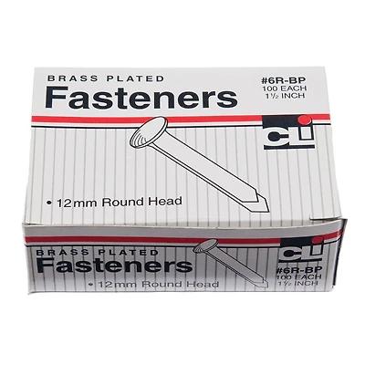 1.5" Brass Paper Fasteners, 5 Boxes of 100