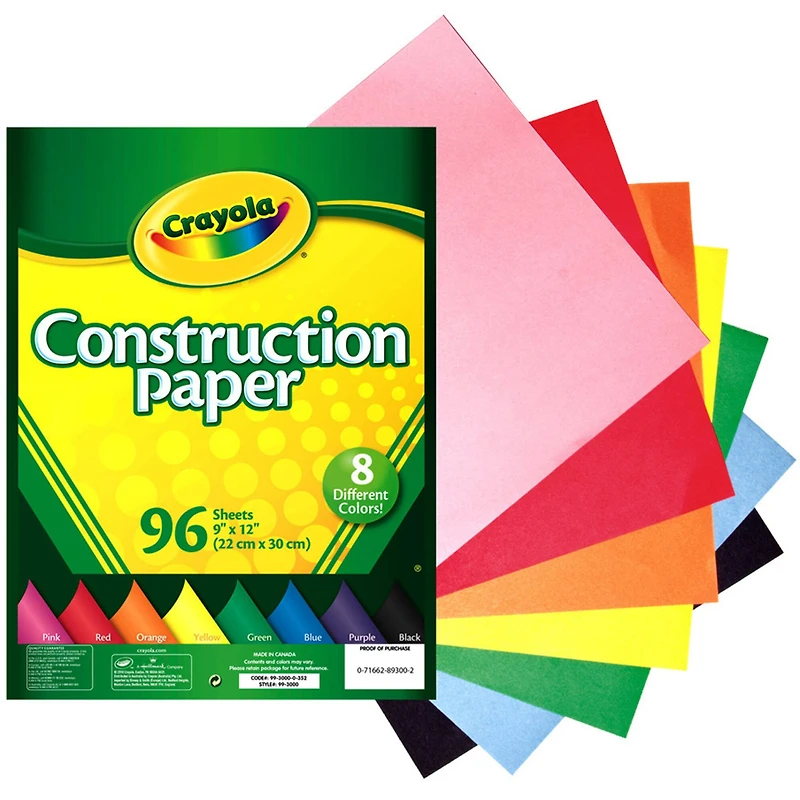 12 Packs: 96 ct. (1,152 total) Crayola® Construction Paper