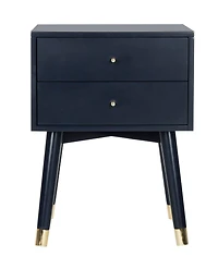 Lyla Retro Nightstand in Navy & Gold