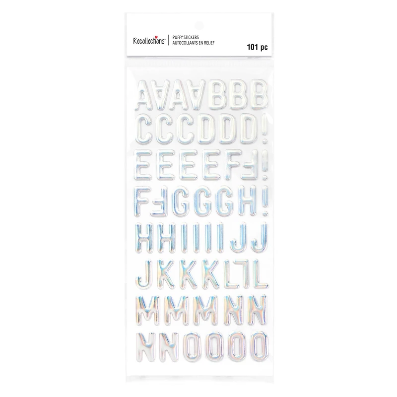 Iridescent Pastel Puffy Alphabet Stickers by Recollections™