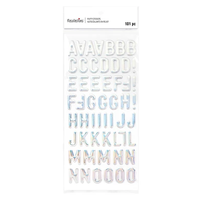 Iridescent Pastel Puffy Alphabet Stickers by Recollections™