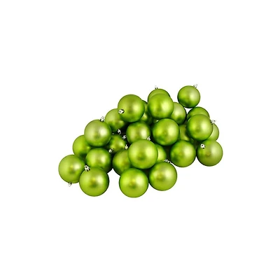 60ct Matte Green Kiwi Shatterproof  Ball Ornaments