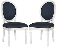Holloway Oval Side Chair Set of 2 in Navy & Cream