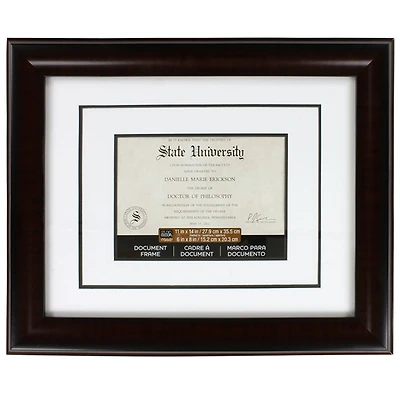 6" x 8" Mahogany Document Frame with Double Mat by Studio Décor®