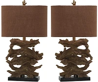 Forester Table Lamp Set in Brown