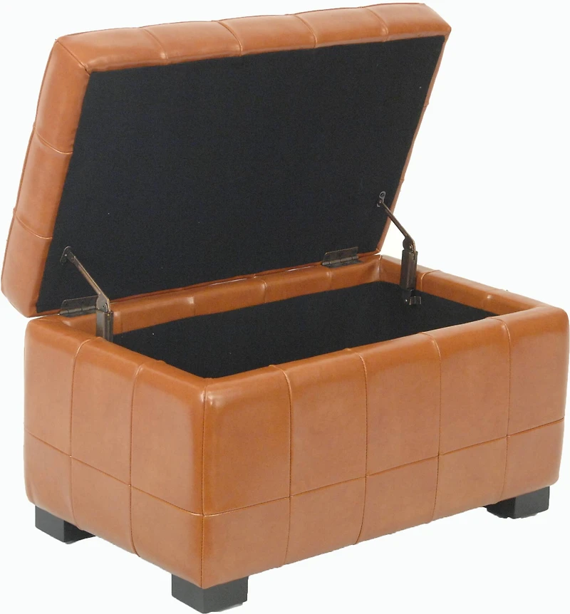 Manhattan Small Storage Ottoman in Saddle