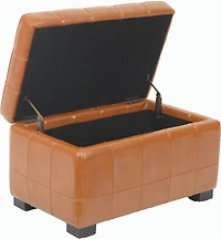 Manhattan Small Storage Ottoman in Saddle