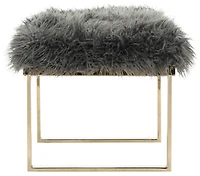 Maia Faux Lamb Bench in White