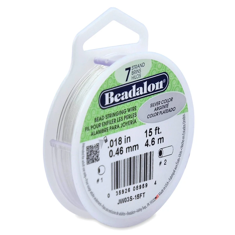 Beadalon® 7 Strand Bead Stringing Wire, Silver, .018" x 15 ft.