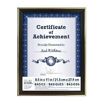 Basics 8.5" x 11" Black & Gold Multipurpose Document Frame by Studio Décor®