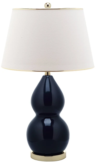 Jill Two Gourd Table Lamp in Navy