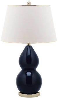Jill Two Gourd Table Lamp in Navy
