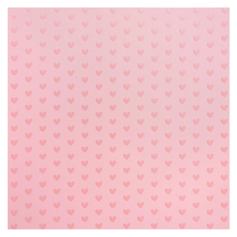 Pink Foil Heart Paper by Recollections®, 12" x 12"