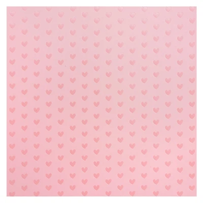 Pink Foil Heart Paper by Recollections®, 12" x 12"