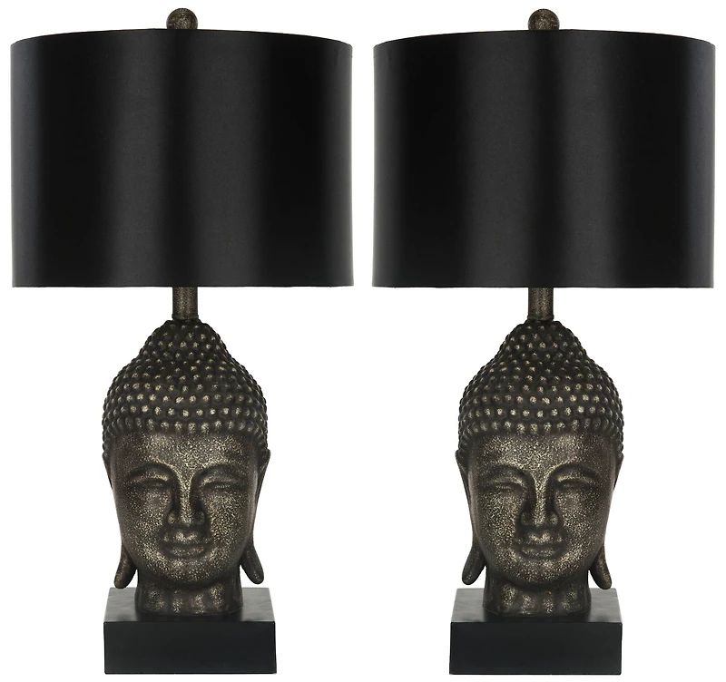 Golden Buddha Table Lamp Set in Gold