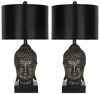 Golden Buddha Table Lamp Set in Gold