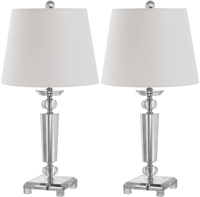 Imogene Crystal Table Lamp Set in Crystal
