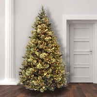 7.5 ft. Pre-lit Hinged Carolina Pine Full Artificial Christmas Tree, Clear Lights