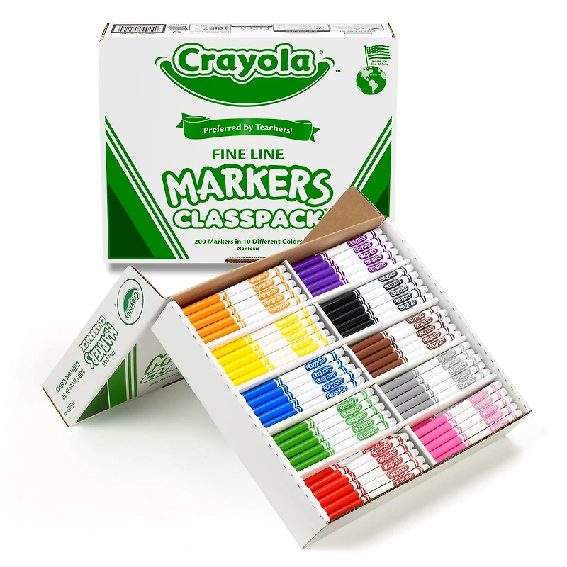 Crayola® Classpack® Fine Line Markers, Pack of 200