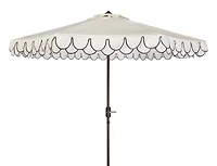 Elegant Valance 9Ft Umbrella in White & Black