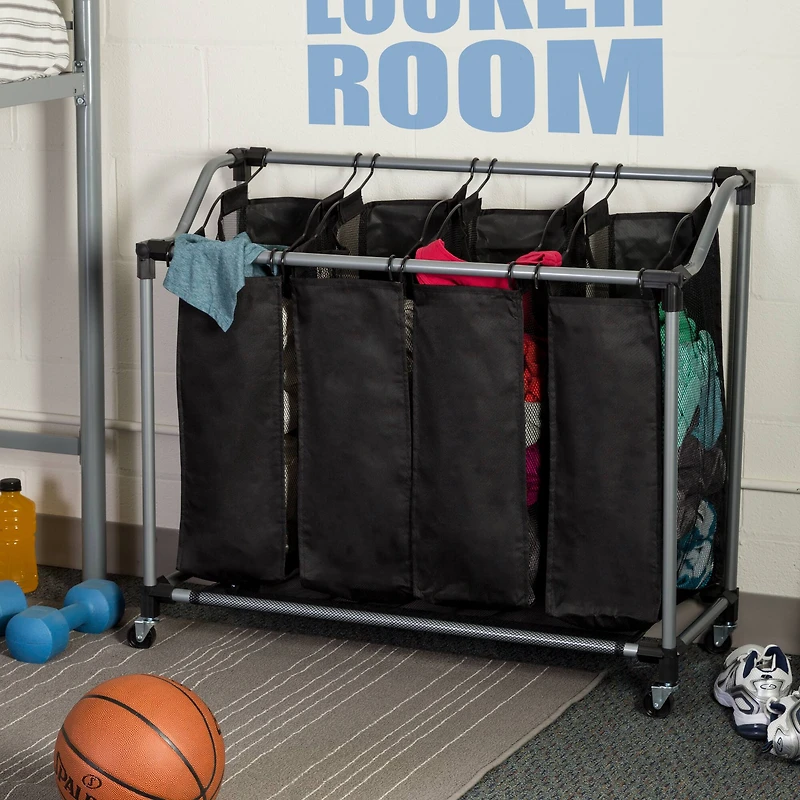 Honey Can Do Deluxe Quad Laundry Sorter with Mesh Bags