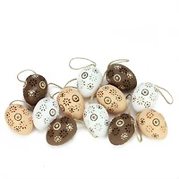 Natural Tone Floral Cut-Out Easter Egg Ornaments Set